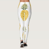 Handgemalte Ananas: Aquarell Nahtlos. Leggings (Rückseite)