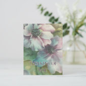 Handgemalte Anemonen Art Postkarte | Pastel Floral (Stehend Vorderseite)