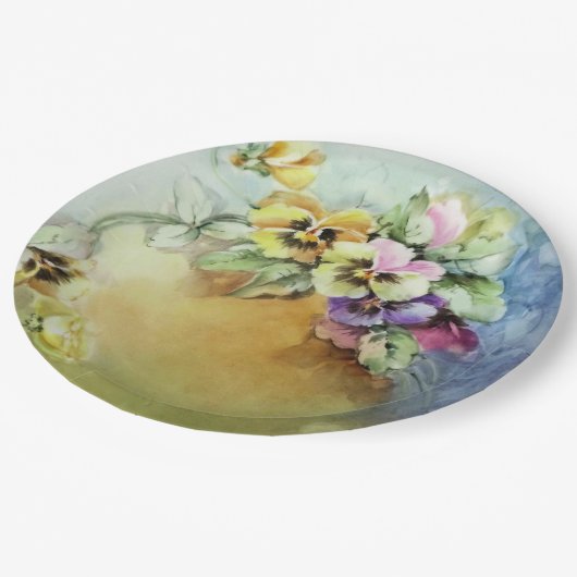 Handgemalte antike Geburtstagssehen Pappteller (Schrägansicht)