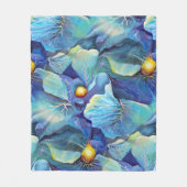 Handgemalte Aqua und Blues Fleecedecke (Vorderseite)