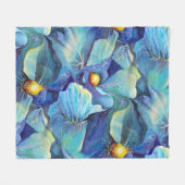 Handgemalte Aqua und Blues Fleecedecke (Vorderseite (Horizontal))