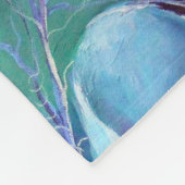 Handgemalte Aqua und Blues Fleecedecke (Ecke)