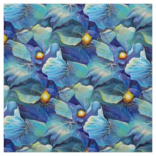 Handgemalte Aqua und Blues Vibes Stoff (Muster)