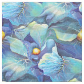 Handgemalte Aqua und Blues Vibes Stoff (Nahaufnahme)