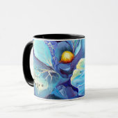 Handgemalte Aqua und Blues Vibes Tasse (Vorderseite Links)