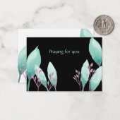 Handgemalte Aqua Wasserfarbe Botanisches Gebet für Mitteilungskarte (Vorderseite/Rückseite Beispiel)