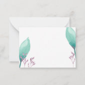 Handgemalte Aqua Wasserfarbe Botanisches Gebet für Mitteilungskarte (Rückseite)