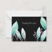 Handgemalte Aqua Wasserfarbe Botanisches Gebet für Mitteilungskarte (Vorderseite)