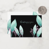 Handgemalte Aquamarine Aqua Wasserfarbe Botanische Mitteilungskarte (Vorderseite/Rückseite Beispiel)