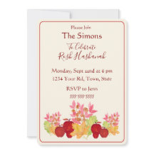 Handgemalte Aquarell-Blätter Äpfel Rosh Hashanah