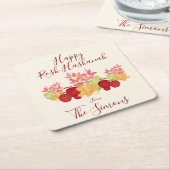 Handgemalte Aquarell-Blätter Äpfel Rosh Hashanah Rechteckiger Pappuntersetzer (angewinkelt)