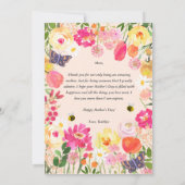 Handgemalte Aquarell-Blumen-Garten Muttertag Karte (Rückseite)