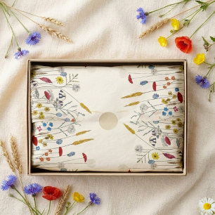 Handgemalte Aquarell-Wildblumenwiese Seidenpapier