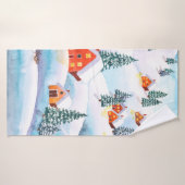 Handgemalte Aquarellbilder des Winters Badehandtuch (Badehandtuch)