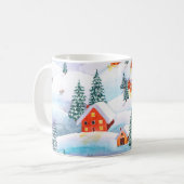 Handgemalte Aquarellbilder des Winters Kaffeetasse (Vorderseite Links)