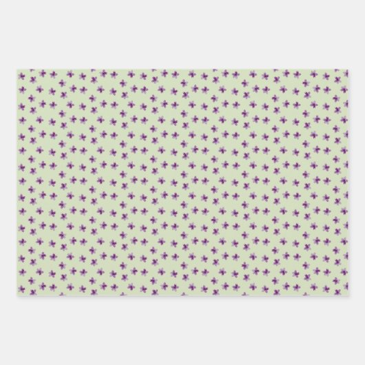 Handgemalte Aquarellblumen gemustert Geschenkpapier Set (Vorderseite 2)