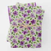 Handgemalte Aquarellblumen gemustert Geschenkpapier Set (Beispiel)