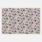 Handgemalte Aquarellblumen gemustert Geschenkpapier Set (Vorderseite)