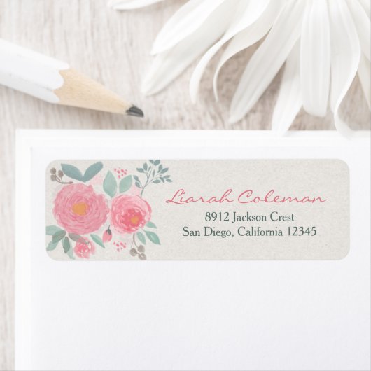 Handgemalte Aquarellblütenblütenblüte Rücksendeadr (Insitu)