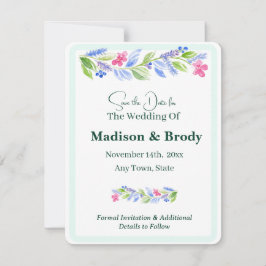 Handgemalte Aquarellfarben-Blume Save the Date Fot