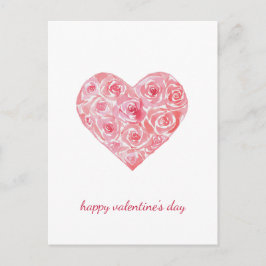 Handgemalte Aquarellfarben Rose Valentinstag Feiertagspostkarte