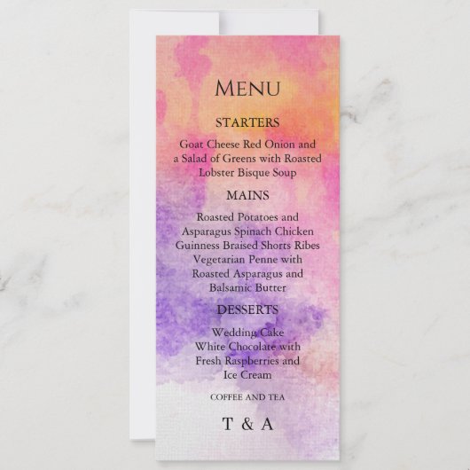 Handgemalte Aquarellkarte Einladung (Vorderseite)