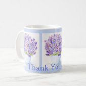 Handgemalte Aquarelllavender Danke, dass Sie BLU b Kaffeetasse (Vorderseite Links)