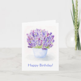 Handgemalte Aquarelllavender Floral BIRTHDAY