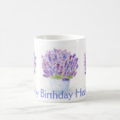 Handgemalte Aquarelllavender Floral BIRTHDAY Kaffeetasse (Mittel)
