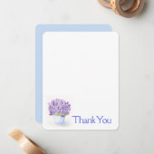 Handgemalte Aquarelllavender Floral DANK IHNEN Mitteilungskarte (Vorderseite/Rückseite Beispiel)