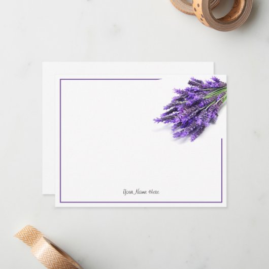 Handgemalte Aquarelllavenerkarte Mitteilungskarte (Vorderseite/Rückseite Beispiel)