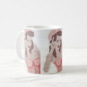 Handgemalte Art Pink Lady Coffee Tasse Cup (Vorderseite Links)