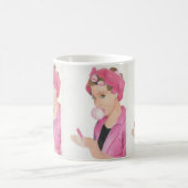 Handgemalte Art Pink Lady Coffee Tasse Cup (Mittel)