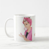 Handgemalte Art Pink Lady Coffee Tasse Cup (Links)