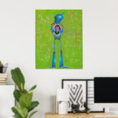 Handgemalte Artwork Print Robot Wall Poster MURAL (Heimbüro)