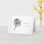 Handgemalte Biene auf Thistle Danke-Karte Karte (Gelbe Blume)
