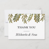 Handgemalte Blätter Dankeschön Karte (Vorderseite)