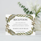 Handgemalte Blätter Empfang Card Einladung (Stehend Vorderseite)