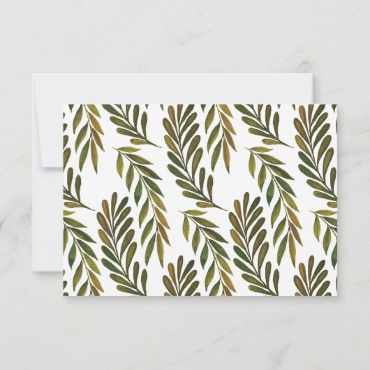 Handgemalte Blätter Empfang Card Einladung (Rückseite)