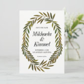 Handgemalte Blätter Save the Date Einladung (Stehend Vorderseite)