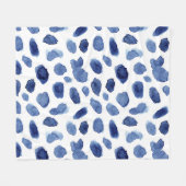 Handgemalte, blaue Aquarellsteine. Fleecedecke (Vorderseite (Horizontal))