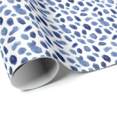 Handgemalte, blaue Aquarellsteine. Geschenkpapier (Rolleneckpunkt)