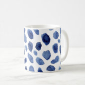 Handgemalte, blaue Aquarellsteine. Kaffeetasse (VorderseiteRechts)