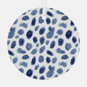 Handgemalte, blaue Aquarellsteine. Ornament Aus Glas (Rückseite)