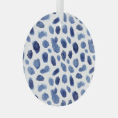 Handgemalte, blaue Aquarellsteine. Ornament Aus Glas (Vorderseite Rechts)