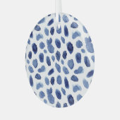 Handgemalte, blaue Aquarellsteine. Ornament Aus Glas (Vorderseite links)