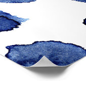 Handgemalte, blaue Aquarellsteine. Poster (Ecke)