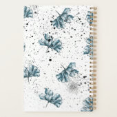 Handgemalte blaue Blumenmuster Personalisiert Planer (Rückseite)