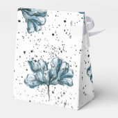Handgemalte blaue Monogram-Floral Geschenkschachtel (Rückseite)