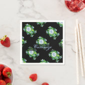 Handgemalte blaue Rose Muster Napkins Serviette (Beispiel)